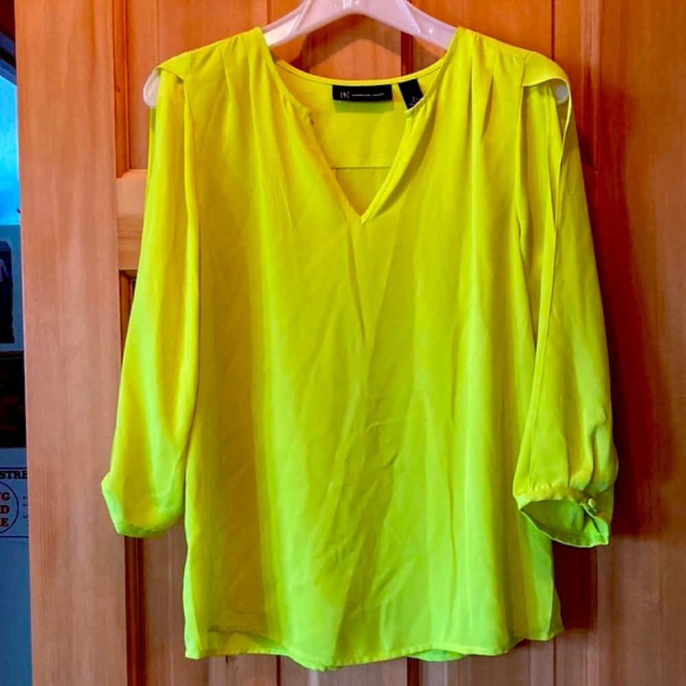 💛INC Neon Yellow Top - Picture 1 of 5